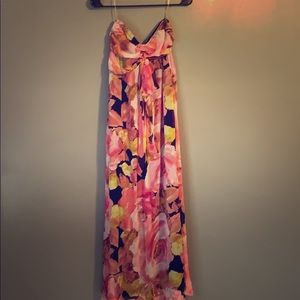 Strapless floral dress